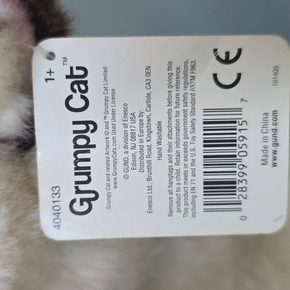 Gund Grumpy Cat Plush Toy With Tags - Picture 4 of 10